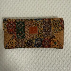 Cork Envelope Wallet in Multicolor Tile Print